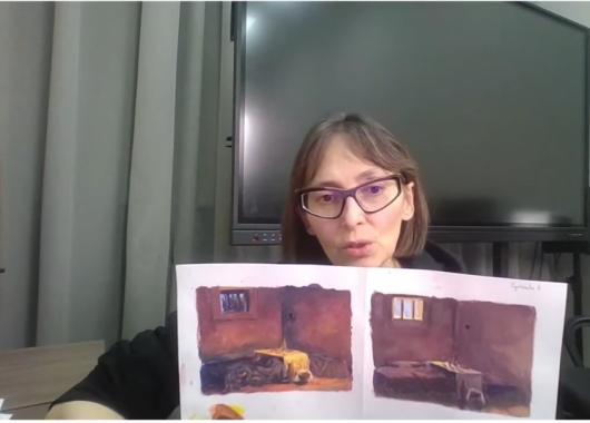 Лекцию читает директор Казанского художественного училища им. Н.И. Фешина Ольга Александровна Гильмутдинова