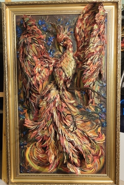 Картина из кожи. Ольга Паршина. Жар-птица